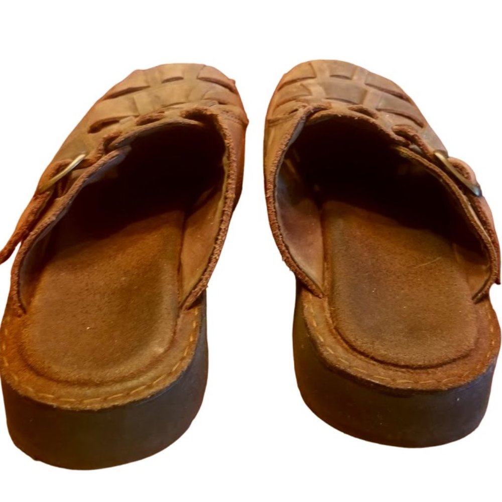 AE Outfitters | DrkBrown Leather Men's Woven Sandals | Style 1830-200 | Size: 10 - Picture 4 of 13